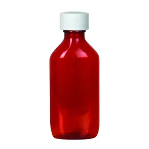 CR eczane şişe Oval plastik şişeler 4OZ sıvı ilaç şişesi onay işareti