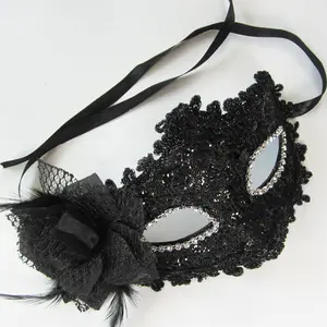 Masque oculaire en dentelle de grande taille, Costume vénitiens pour bal d'halloween, robe fantaisie pour fête