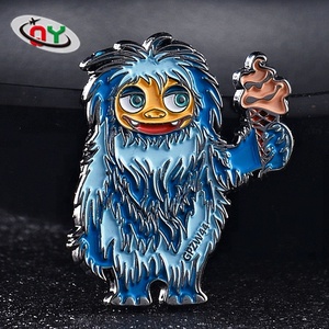 Fabrik direkt revers pins förderung freies design lächelndes gesicht revers pin mit schmetterling cultch - Product Image 1