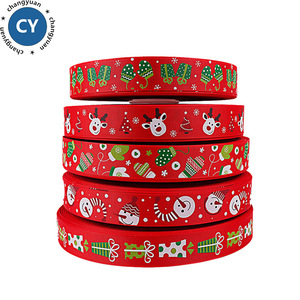 25mm de árbol de Navidad de poliéster <span class=keywords><strong>cinta</strong></span> impresa <span class=keywords><strong>cinta</strong></span> tejer grogrén Feliz Navidad decoración celebrar <span class=keywords><strong>cinta</strong></span> - Product Image 1