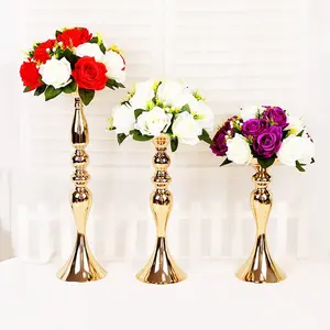 Venda quente de mesas de mesa de ouro velas titulares de decorações de casamento