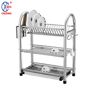 La cocina de gran capacidad de almacenamiento de titular de <span class=keywords><strong>3</strong></span> <span class=keywords><strong>niveles</strong></span> plato de acero inoxidable <span class=keywords><strong>escurridor</strong></span> estante - Product Image 1