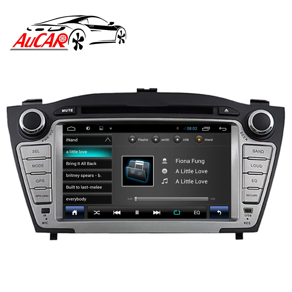 AuCAR 7 "אנדרואיד 10 רכב רדיו מסך מגע סטריאו לרכב וידאו Wifi מולטימדיה לרכב נגן DVD עבור יונדאי טוסון IX35 2009-2015