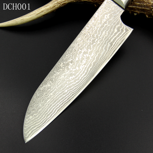Cuchillo de Chef Damasco japonés de 12,4 pulgadas <span class=keywords><strong>Santoku</strong></span> de forja de acero japonés para uso en la cocina - Product Image 4