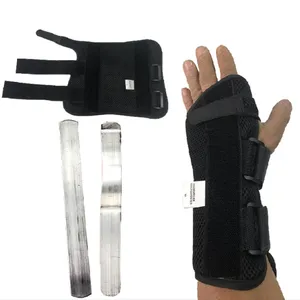 Hot koop Neopreen verstelbare sport veiligheid zwart pols stalen plaat brace wraps polsband wrist guard voor pols bescherming