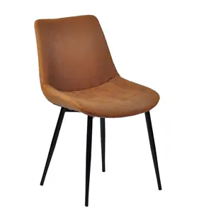 Anji Hotsale Fabric Metal Leg Home Furniture Chair Simple Design Modern Dining Chair Without Armrest