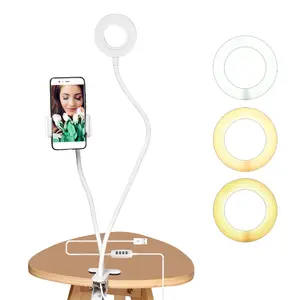 Foto Studio Selfie LED anillo de luz con el teléfono móvil del teléfono celular del soporte para Youtube Live Stream maquillaje lámpara para iPhone Android