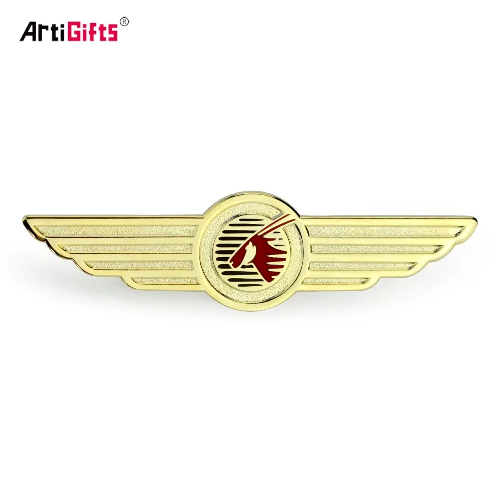 Китай Пользовательские Знак Maker, металлический логотип компании пилот крыло знак
