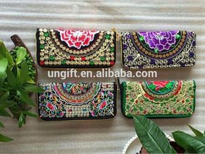 レトロなインテリアコンパートメント刺Embroidered財布財布手作りエスニックフラワー刺Embroidery - Product Image 4