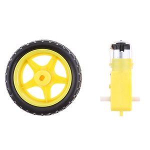 Smart Car Verlangsamungs-DC-TT-Motor + Stützräder für Smart Car Roboter Kunststoffreifen Rad DC 3-6V Getriebemotor DIY-Kit - Product Image 2