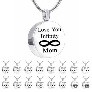 Te amo infinito ronda Mamá <span class=keywords><strong>y</strong></span> <span class=keywords><strong>Pap</strong></span>á cremación urna COLLAR COLGANTE relleno de embudo Kit regalo de Memorial - Product Image 1