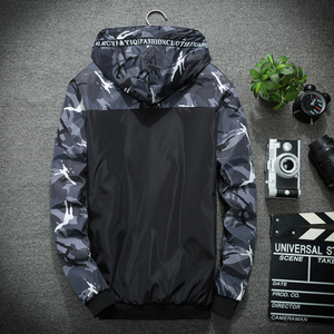 Vestes pour hommes TONGYANG, printemps-automne, à capuche, décontractées, zippées, coupe-vent, bomber - Product Image 5