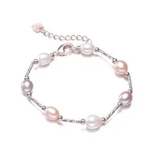 Pulseira de pérola para mulheres, pulseira da moda