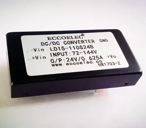 15W Dcdc Converter (18-36V Rentang) 24V untuk Dual 5V/9V/12V/15V/19V/24V/36V Terisolasi Power Supply