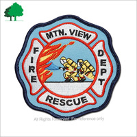 Patch brodé thermocollant en sergé OEM pour casquettes d'équipes de sauvetage incendie