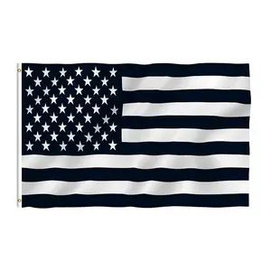 Custom polyester Thin Blue Line USA Black White Flag