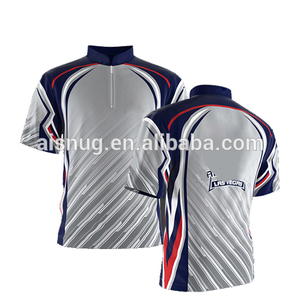 100% poliéster completo personalizado sublimado cremallera bolos camisas para hombres - Product Image 3