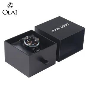 Custom Logo Black Watch Box Packing Gift Watch Case Paper Made