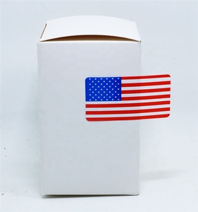 Hybsk América EUA Bandeira Etiquetas Vermelho Branco Azul 1X2 Polegadas Quadrados 500 Adesivos - Product Image 3