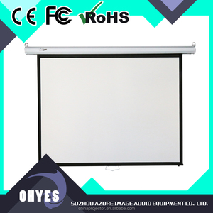 80 ~ 84 Pouce 16: 9 Mat <span class=keywords><strong>Blanc</strong></span> Verrouillage Automatique Plafond Suspendu Écran De Projection pour Projecteur <span class=keywords><strong>Home</strong></span> Cinéma - Product Image 1