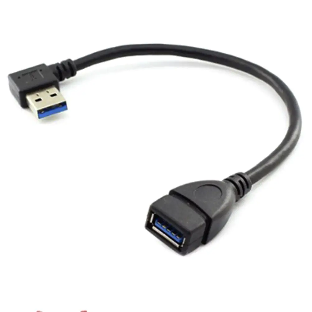 USB 3.0 اليمين/اليسار بزاوية 90 درجة كابل تمديد الذكور إلى شاحن أنثي الحبل كابلات USB Z07 هبوط السفينة