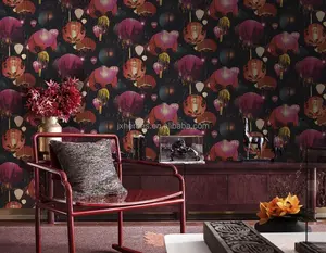 Brilian Lentera Cina Desain Rumah Dekoratif 3D Wallpaper