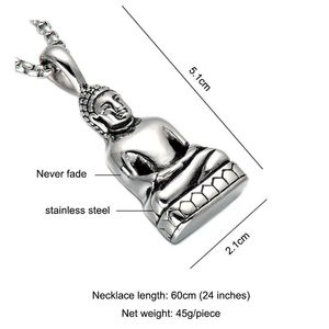 18K oro <span class=keywords><strong>Gioielli</strong></span> In Acciaio Inossidabile Materiale Principale e Pendenti o Fascini Tipo Dei Monili thai buddha amuleto - Product Image 4