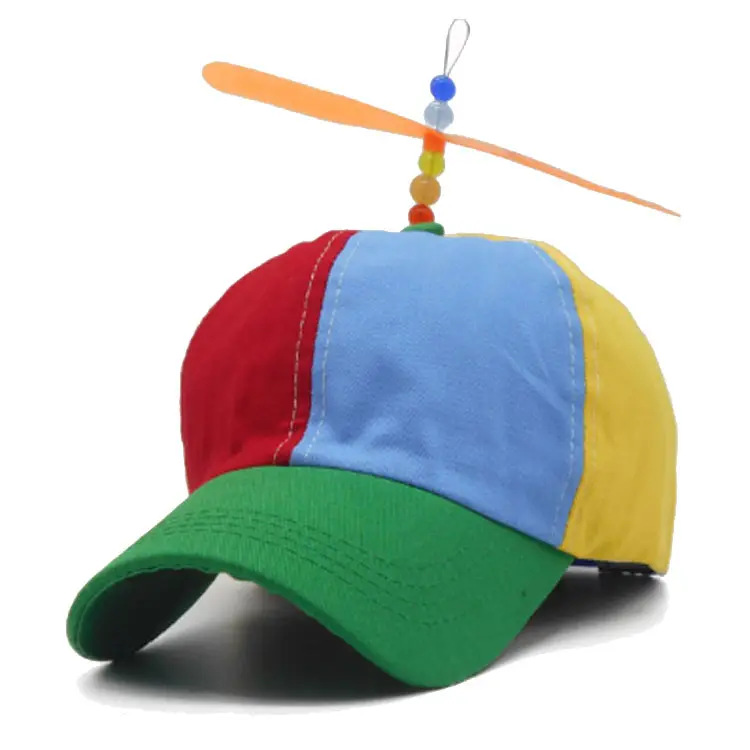 Mixed Color Kid Child Baseball Hat With Helicopter Fan Propeller Kid Toys Hat/Cap
