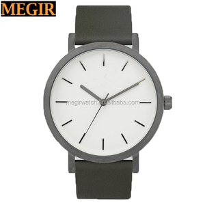Cristal de zafiro cuarzo suizo <span class=keywords><strong>italiano</strong></span> genuino cuero banda de reloj de moda minimalista precisa ver - Product Image 5