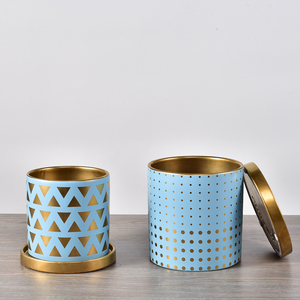 decalcomania d'oro tazza e piattino di ceramica vaso di fiori/decorazione di cerimonia nuziale succulente vasi con oro stand - Product Image 3