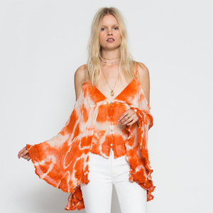 Cold Shoulder butterfly Sleeve <strong>Tops</strong> for Women Boho Chic Ladies Cotton Linen <strong>Top</strong> - Product Image 6