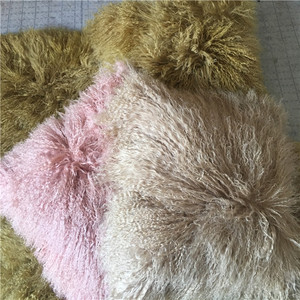 装饰垫西藏羊皮长发羊皮毛皮床抛枕 - Product Image 3