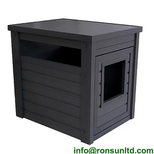 Vielseitige Großhandel Katzen Katzen toilette Gehäuse versteckte Katze Waschraum Holz Beistell tisch - Product Image 4