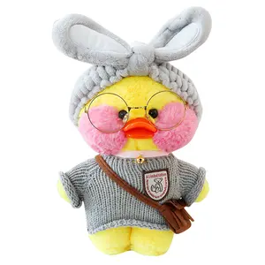 Wholesale custom cuddly white duck realistic animal plush yellow duck toys for children's birthday gifts