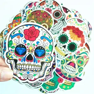 Hybsk Zucchero Scheletro Adesivi Del Computer Portatile Scheletro Decalcomanie Dia de Los Muertos Messicano Giorno dei Morti Sticker