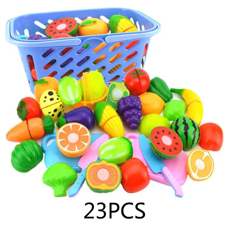 Nuovo gioco di finzione plastica cibo giocattolo tagli frutta verdura cibo conservato gioca cucina cibo giocattoli bambini per giocattoli per bambini