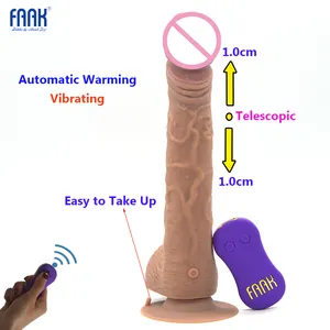 2019 nuovo FAAK309 vibratore telescopico realistico elettrico dildo vibratore giocattolo del sesso donne adulti giocattoli del sesso riscaldamento automatico vibratore