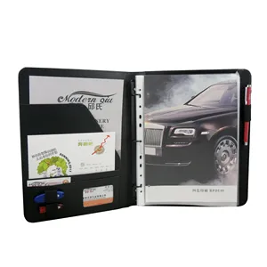 ModernQiu Business Custom Perfect A4 PU Leather 3 Ring Binder