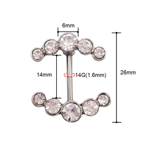 Sexy Clear Colorful Crystal Love Dangle <strong>Nipple</strong> Piercing <strong>Shields</strong> Bars Women <strong>Body</strong> Piercing - Product Image 6