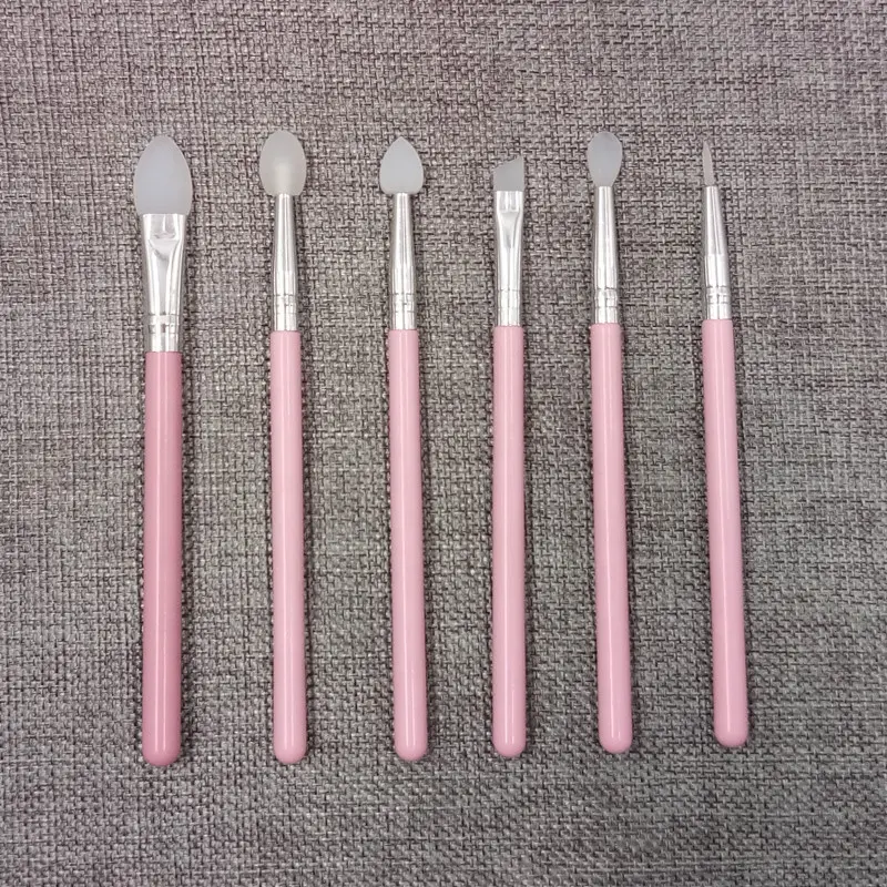 Косметический инструмент, одинарная розовая силиконовая Кисть для макияжа, силиконовые тени для век, подводка для бровей, кисть для губ