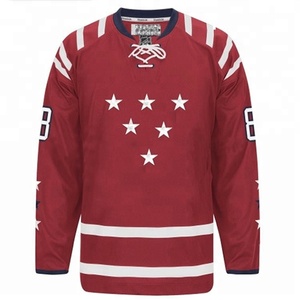 Pratique bon marché Personnalisé De Haute Qualité Rouge Maillots De Hockey Sur Glace Patron De Couture - Product Image 1