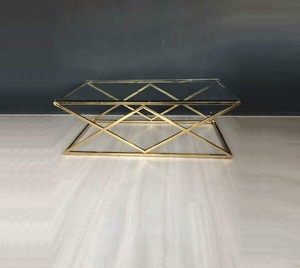 Modern Design <strong>Rectangle</strong> Shape Glass Top Stainless Steel Frame Coffee <strong>Table</strong> <strong>Side</strong> <strong>Table</strong> Console <strong>Table</strong> - Product Image 1