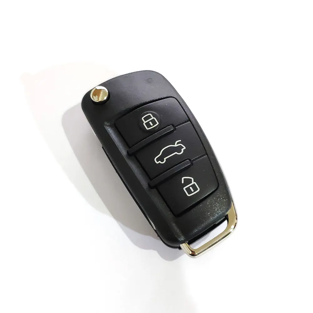 Replacement Plastic Car flip Key Case Folding 3-button Key Shell Suitable for Audi