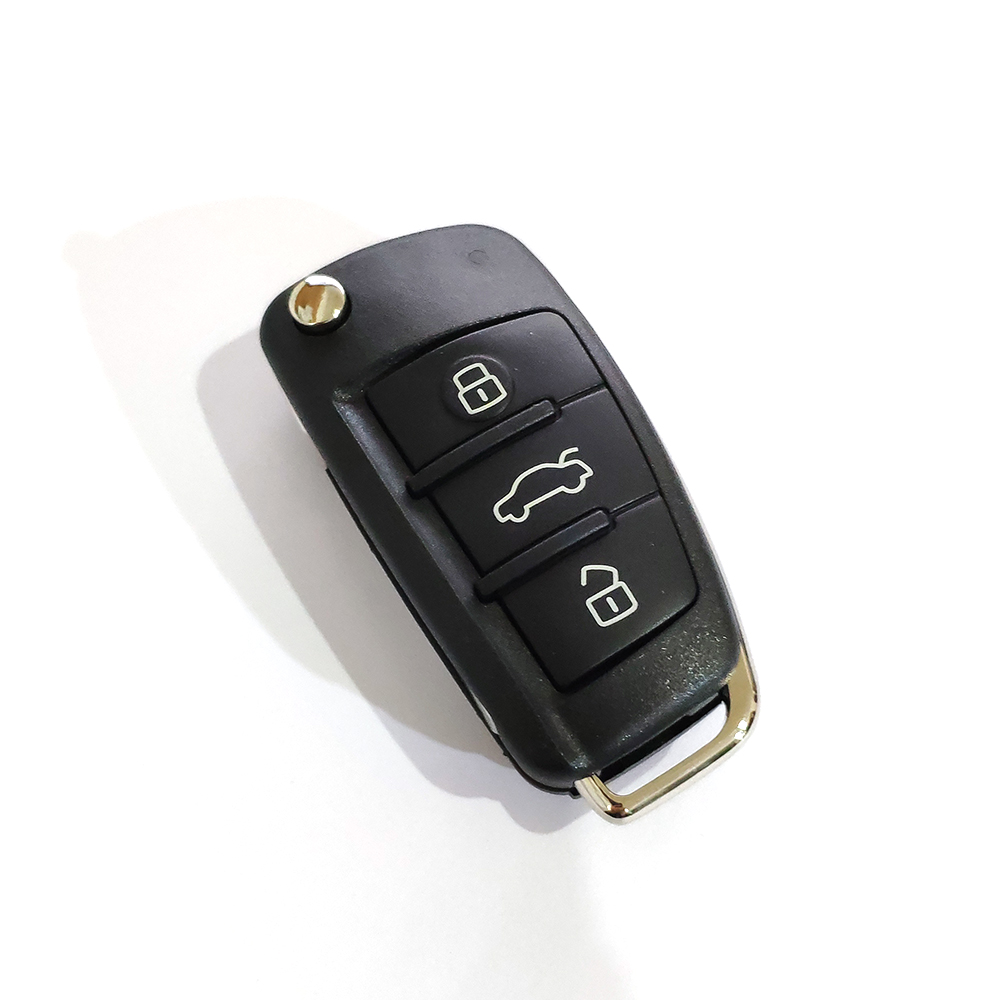 Replacement Plastic Car Flip Key Case for Audi VW Golf 7 MK7 | 3-Button Key Shell