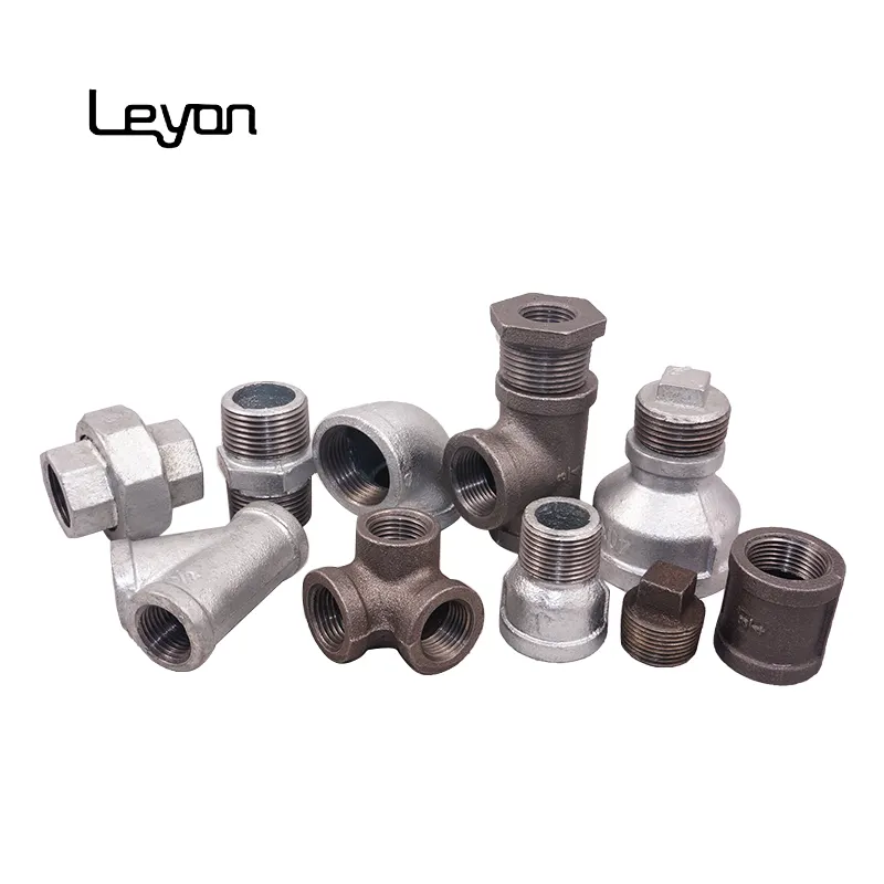 45 Degree Y Branch Pipe Fitting Lateral Tee 90 Elbows Thread Coupling Nipple Malleable Iron