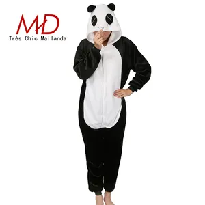 En Popüler Işlemeli Flanel kigurumi hayvan panda pijama