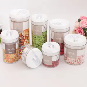 Customizable BPA Free Transparent Plastic Storage Container With White Lid Freshness High Quality For Home Use