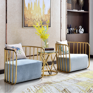 Elegante sofá <span class=keywords><strong>madern</strong></span> muebles de diseño para bar personalizar marco de acero inoxidable cómodo sofá silla - Product Image 6