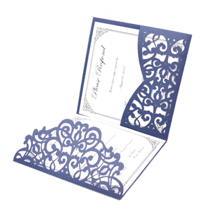 Invitaciones quinceanera RSVP invitación Tarjeta de corte láser tarjetas de boda invitación bolsillo - Product Image 4