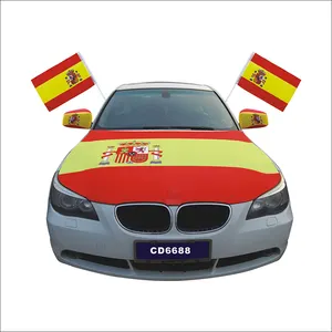 Top quality cheap customized printed Spain Spanish flag car hood cover